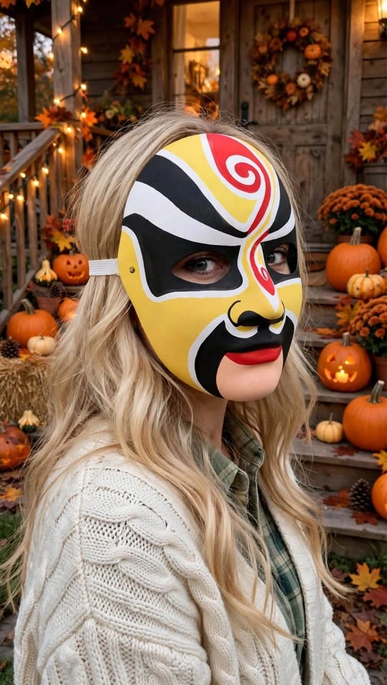Mystical Boho Masks Set of 4 - Protection Wall Art & Halloween - photo 3