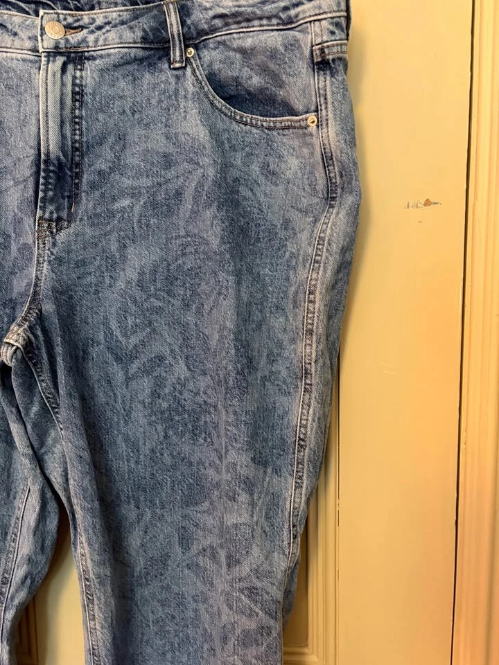 D Jeans Floral Pattern Denim Pants Size 36 - photo 2