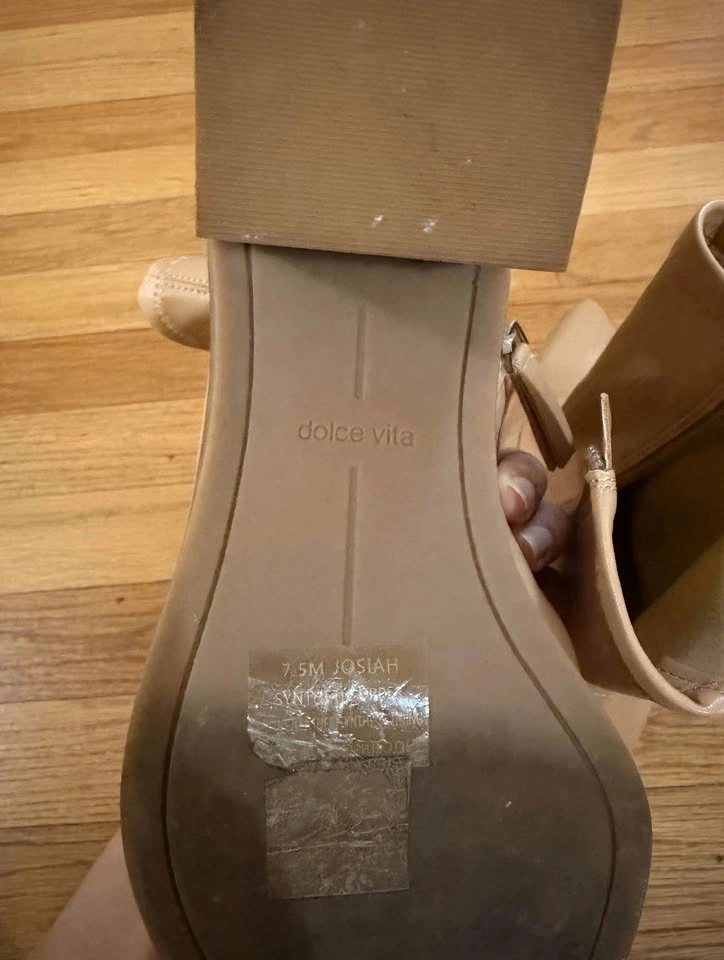Dolce Vita Josiah Western Ankle Boots - Dune Beige - 7.5M - photo 5