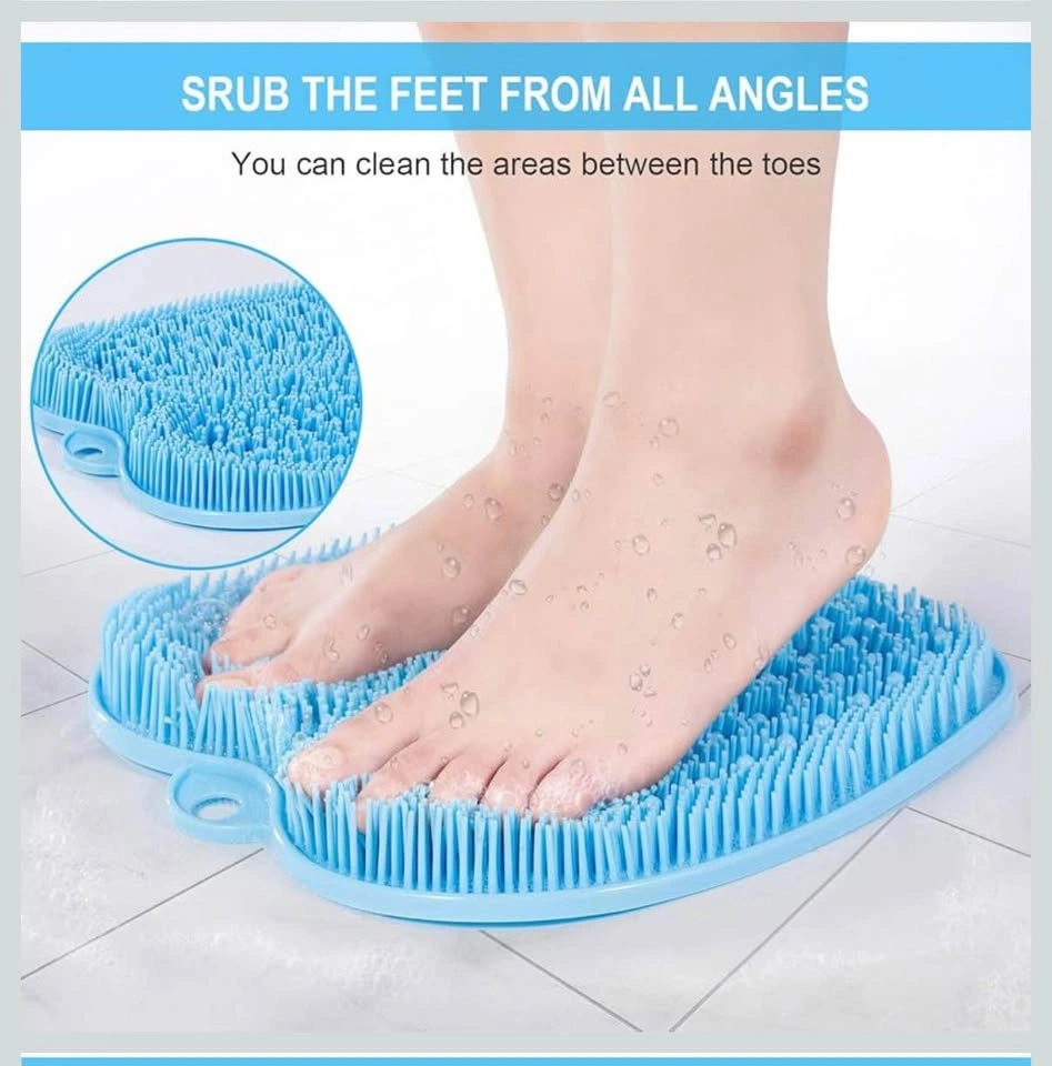 Shower Back and Foot Scrubber Mat - Wall & Floor Suction Cups