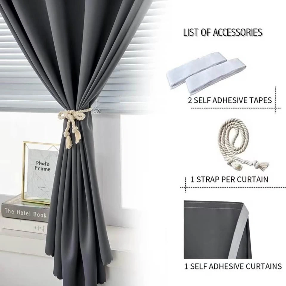 Brand New Self-Adhesive Blackout Curtain, Gray 35in x 40in