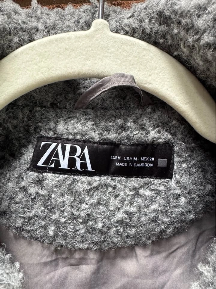 Zara Gray Boucle Shacket Jacket Size M - photo 2