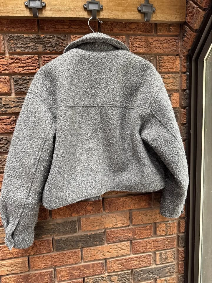 Zara Gray Boucle Shacket Jacket Size M - photo 3