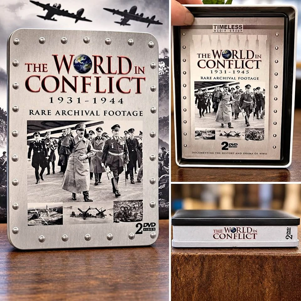 The World in Conflict – WWII Documentary DVD Set in Metal Tin