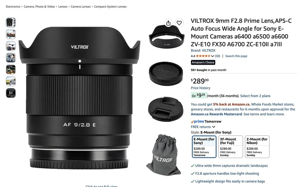 Viltrox AF 9mm f/2.8 Ultra-Wide Lens - Sony E-Mount