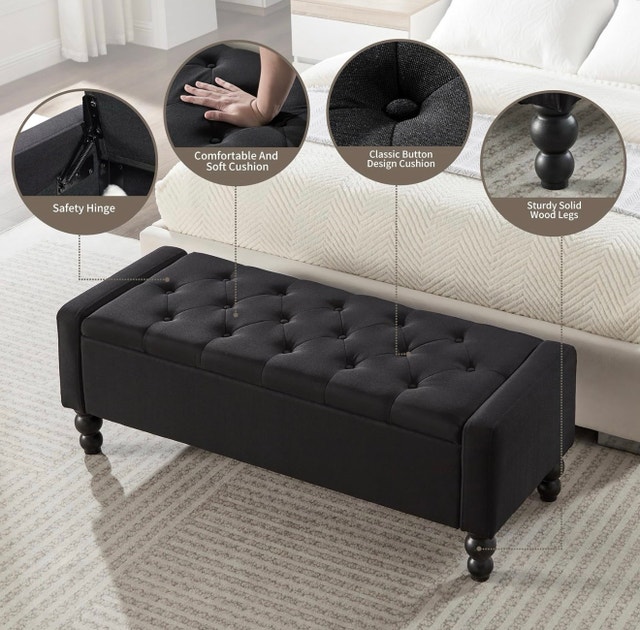 Brand New in Box 50"W Storage Ottoman Bench, Blue - photo 2