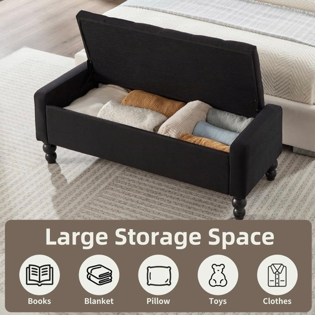 Brand New in Box 50"W Storage Ottoman Bench, Blue - photo 3