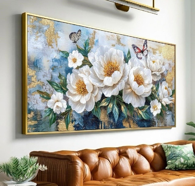 Brand New in Box Vintage Floral Butterfly Canvas Wall Art