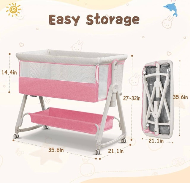 New in Box 3in1 Baby Bassinet (Light Pink) - photo 2