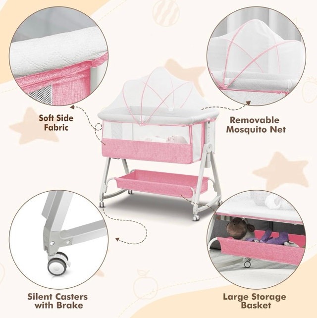 New in Box 3in1 Baby Bassinet (Light Pink) - photo 5