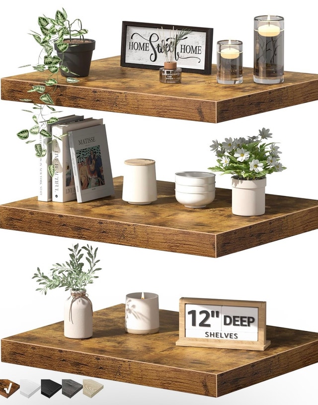 Brand New in Box QEEIG 12" Deep Floating Shelves