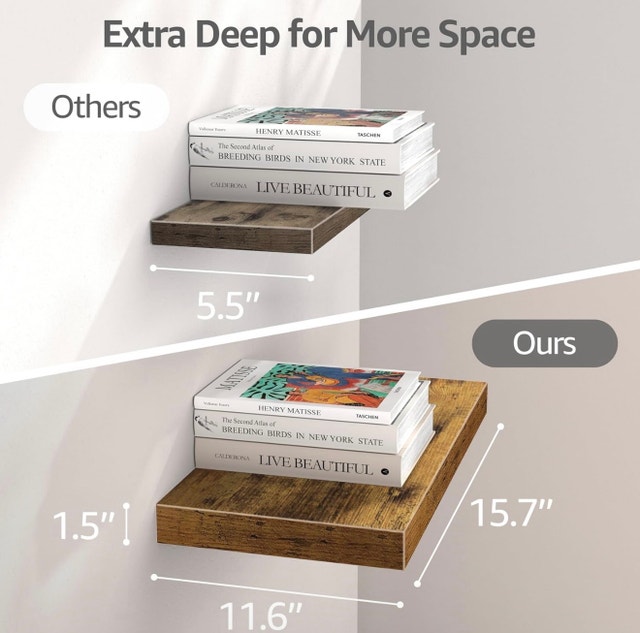 Brand New in Box QEEIG 12" Deep Floating Shelves - photo 2