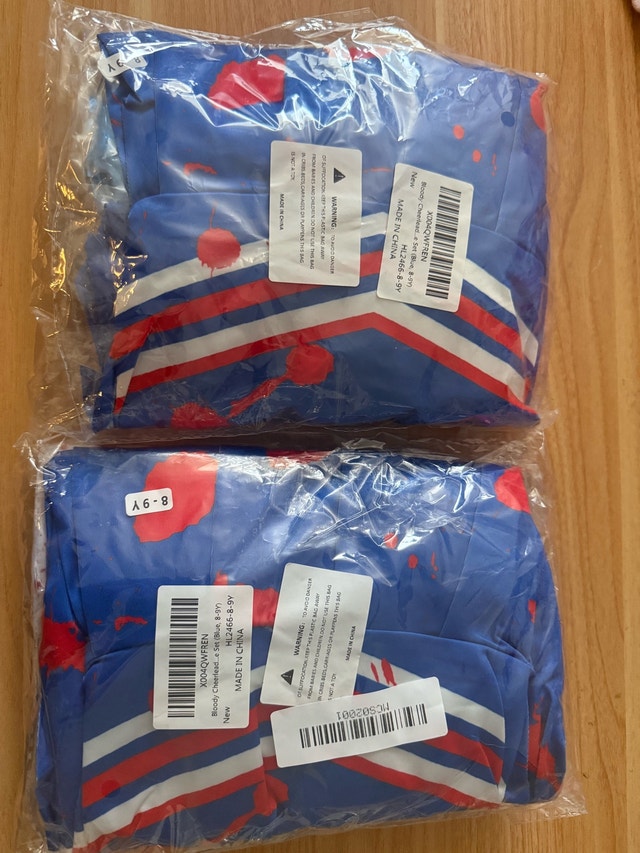 Factory Sealed Bloody Cheerleader Costume Set, Blue, Kids