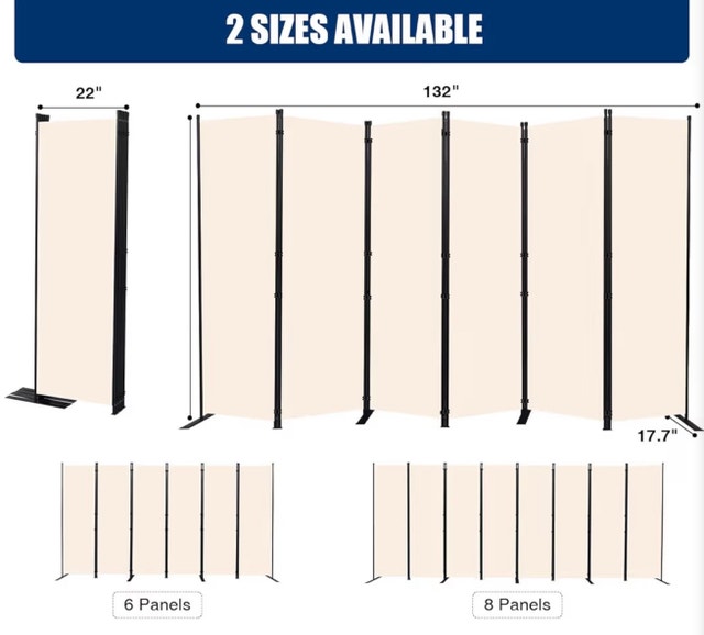 6-Panel Wide Room Divider - photo 2