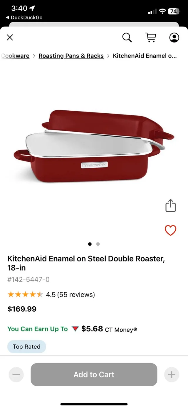 KitchenAid enamel on steel Double Roaster 18” image indicator(3)
