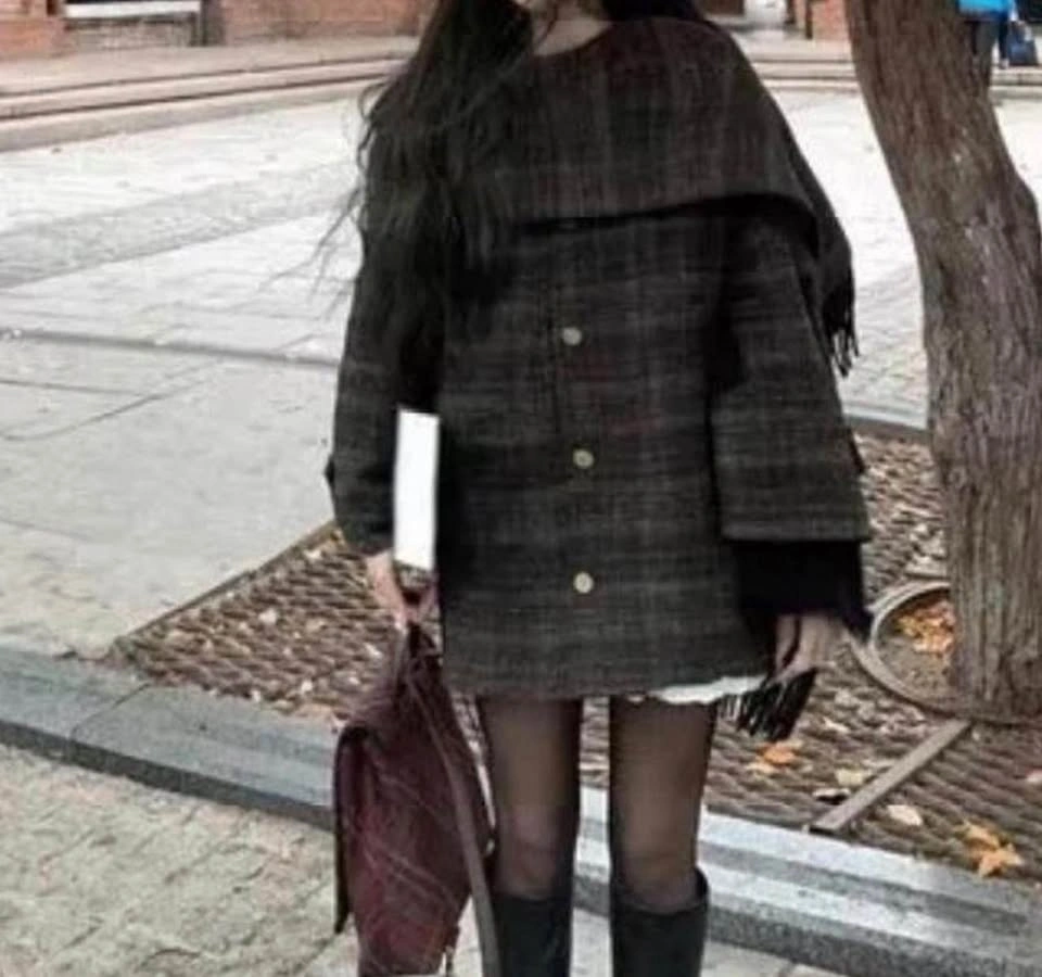 Women’s plaid scarf jacket - photo 2