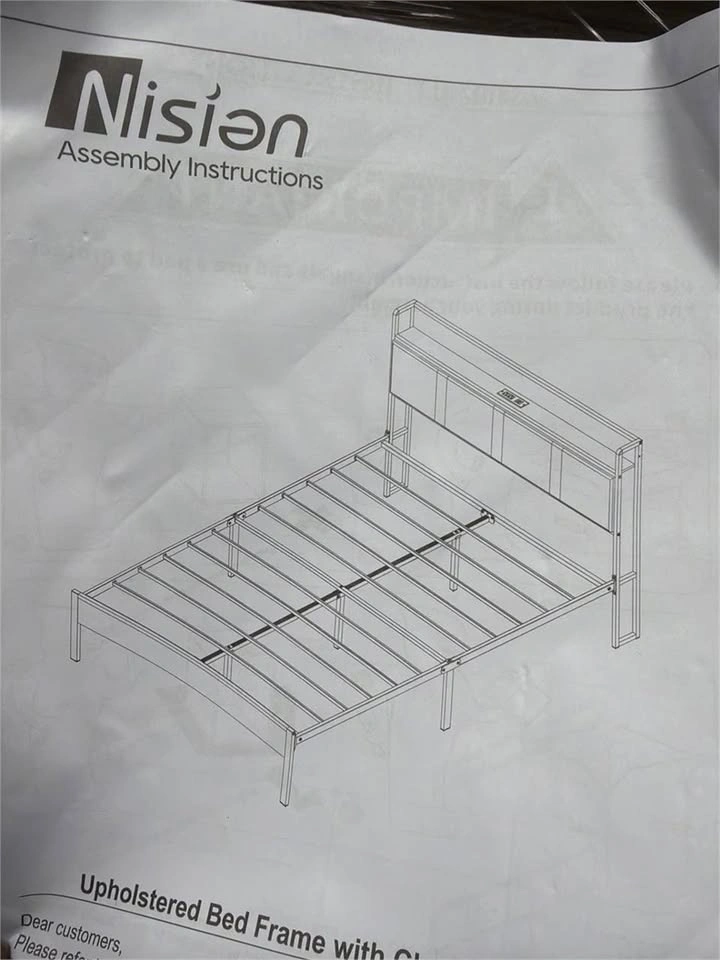 New Queen Bed Frame with Upholstered Storage Headboard - photo 3