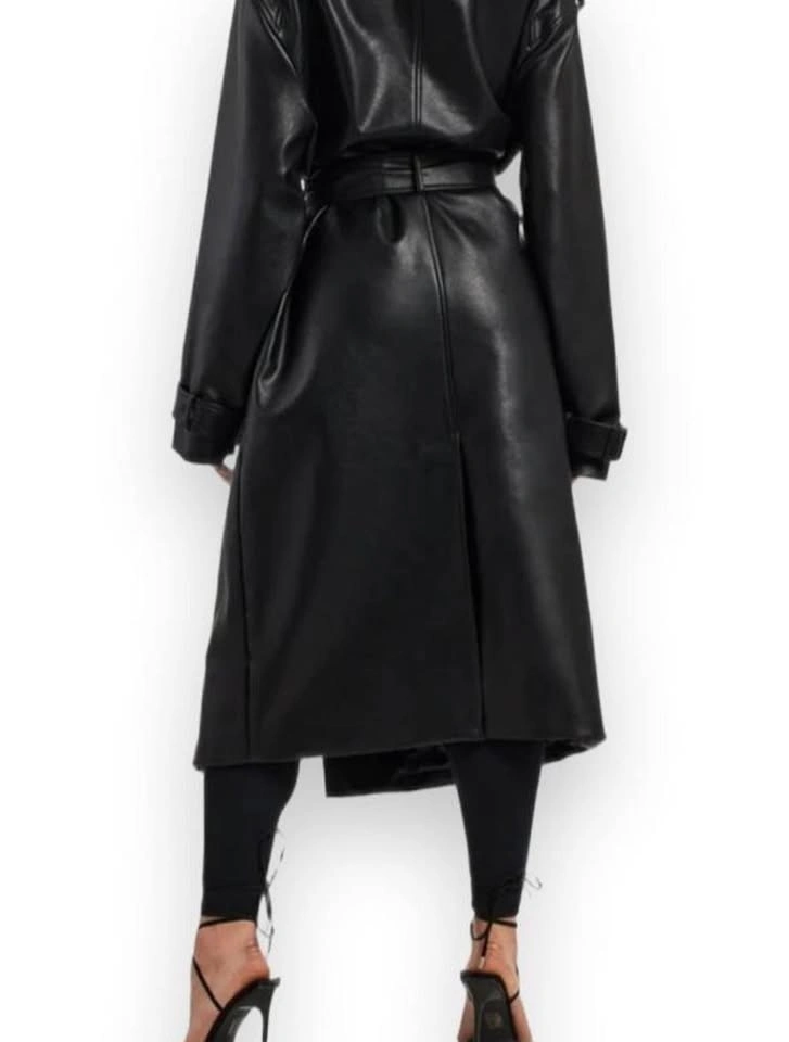 Leather trench coat - photo 2