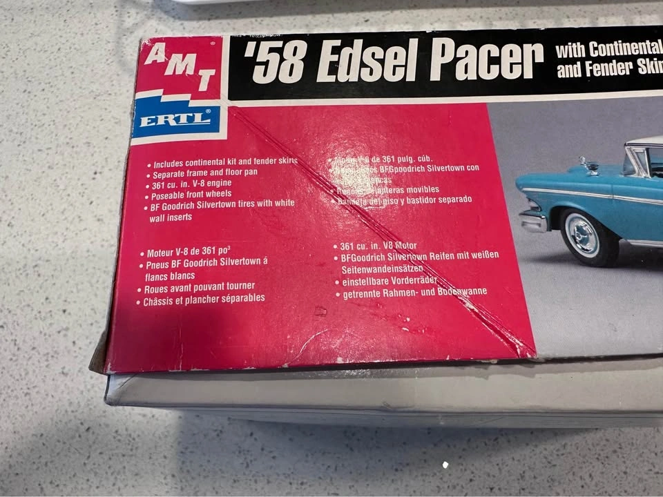 AMT '58 EDSEL PACER w/ CONTINENTAL KIT MODEL KIT FACTORY SEALED - photo 4