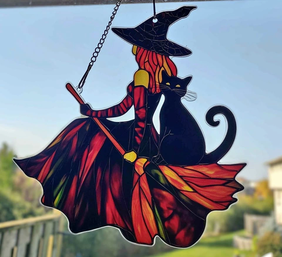 Witch on a Broom Suncatcher