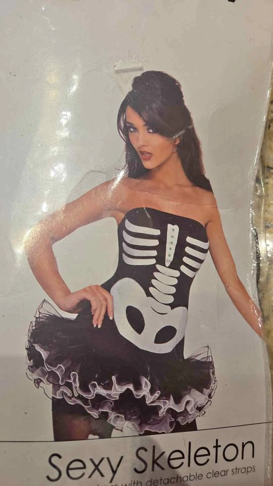 Sexy Skeleton Costume Size M 10-12