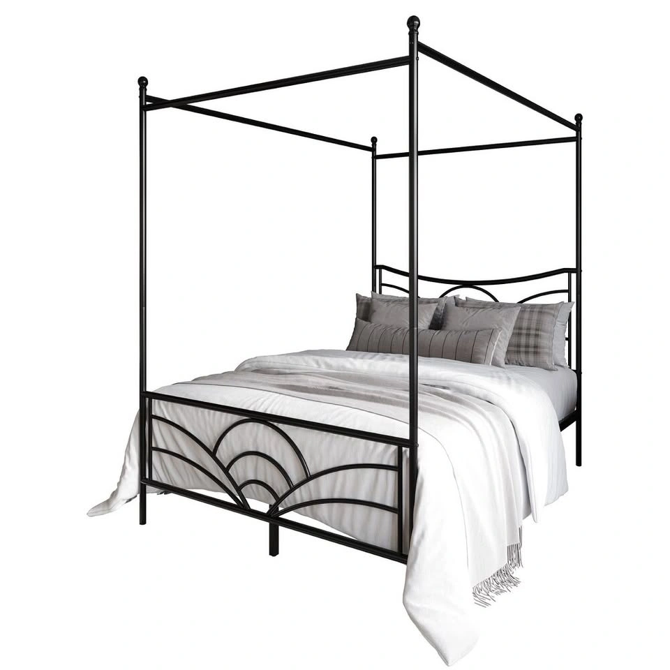 New Black Metal Full Bed Frame with Canopy - photo 2