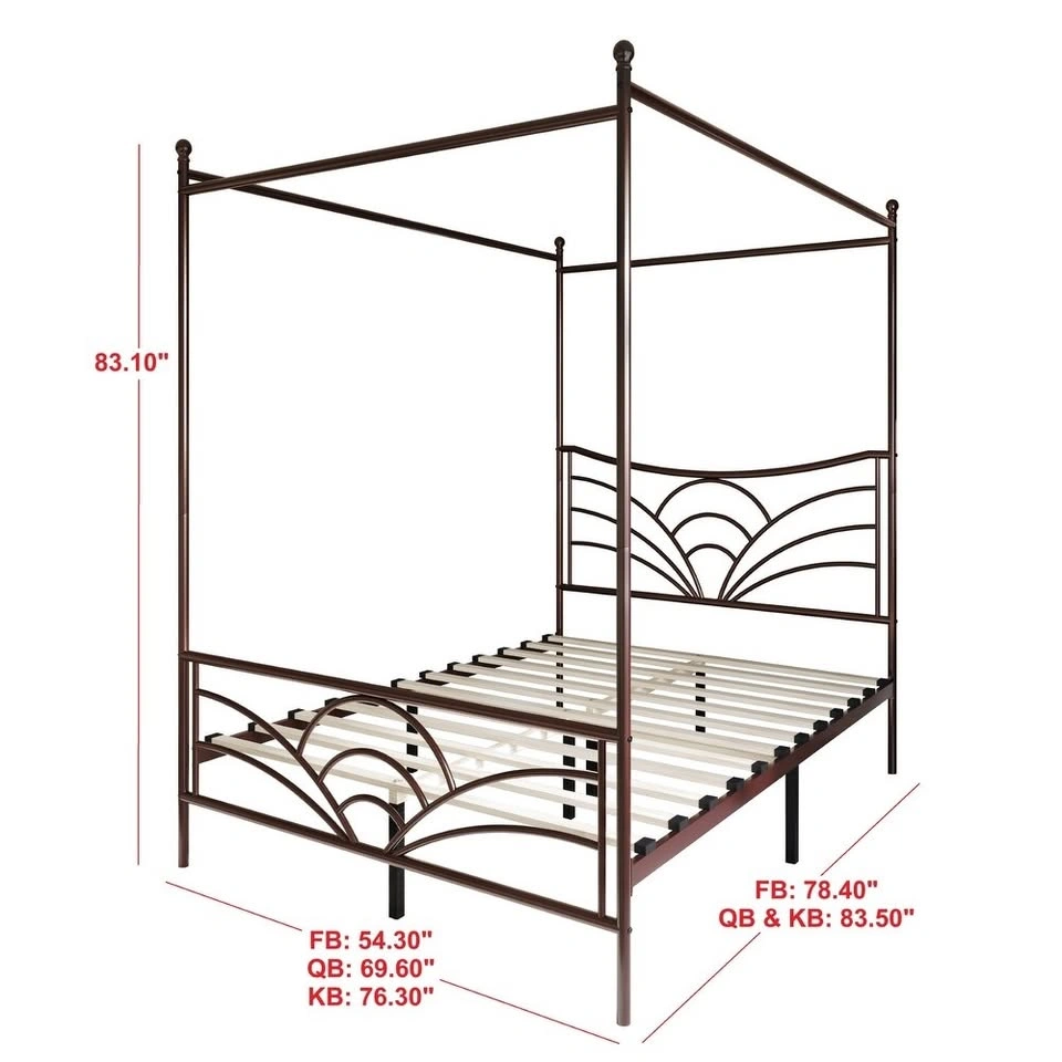 New Black Metal Full Bed Frame with Canopy - photo 4