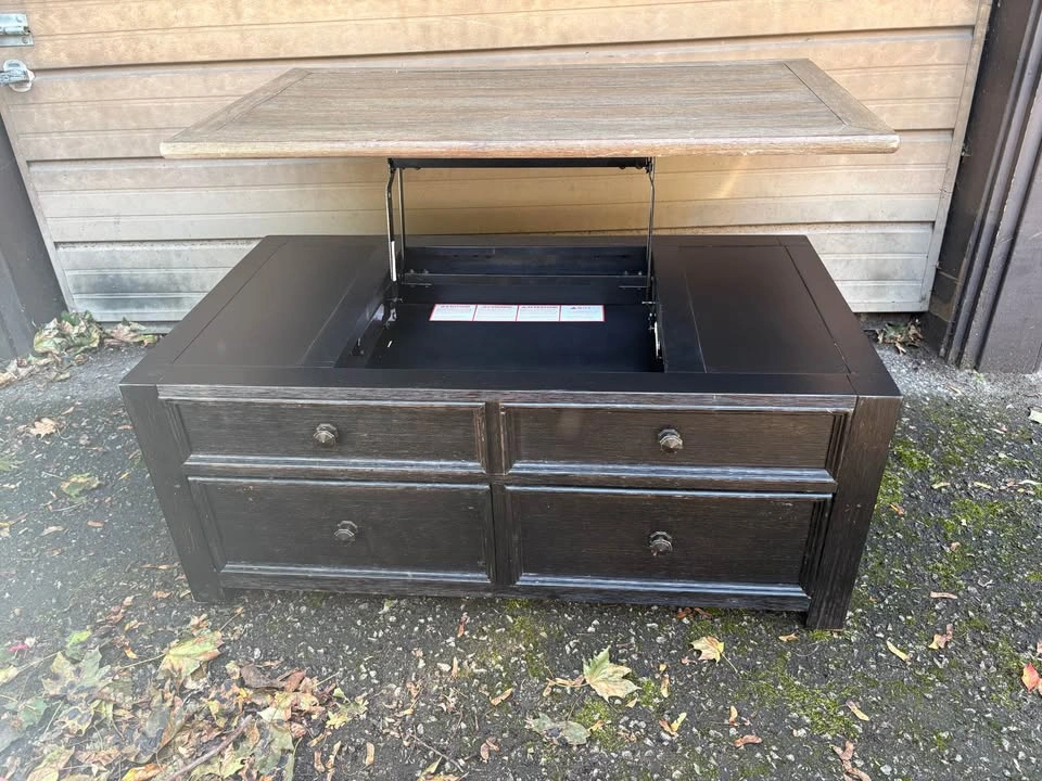 Lift-Top Coffee Table with Storage and 4 drawers - Ashley Furnit - photo 2