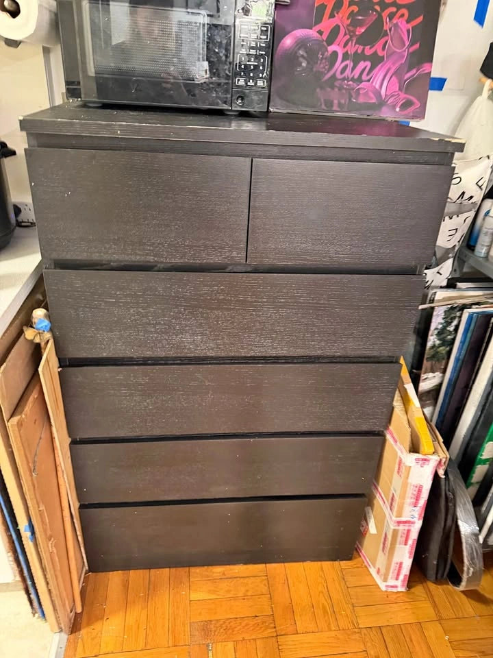 IKEA 6 drawer chest dresser black-brown Malm