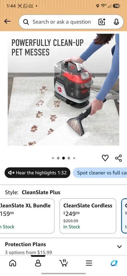 Hoover Portable Carpet Cleaner/Stain Remover Vacuum - photo 5