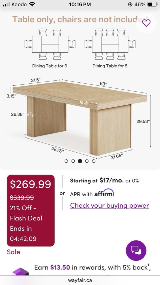 Wayfair Dining Table - photo 2