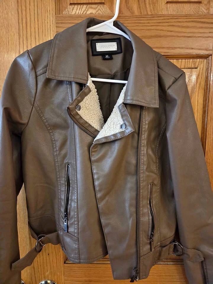 Brown Faux Leather Jacket