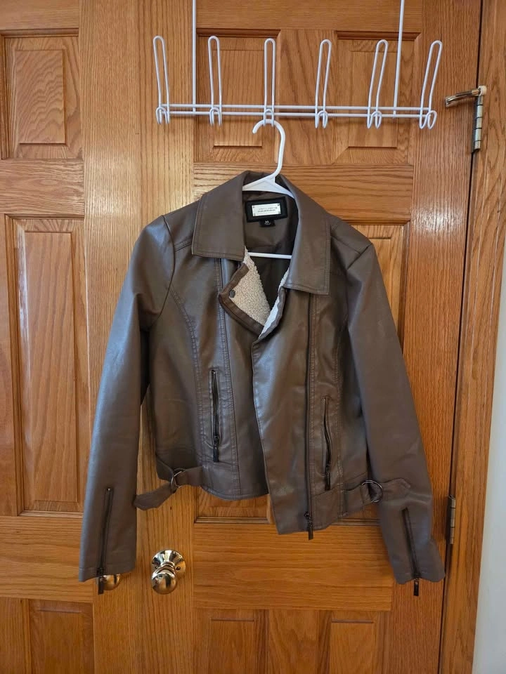 Brown Faux Leather Jacket - photo 2