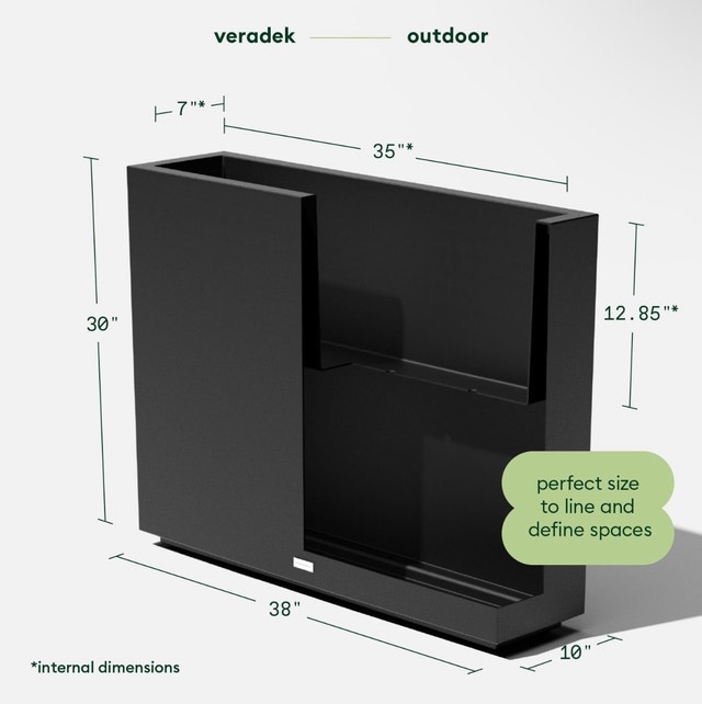 Veradek Block Series Planter – Large Tall Rectangular Planter - photo 3