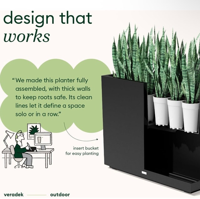 Veradek Block Series Planter – Large Tall Rectangular Planter - photo 4