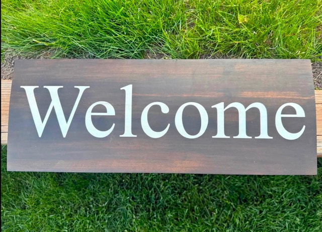 Wooden Welcome Sign