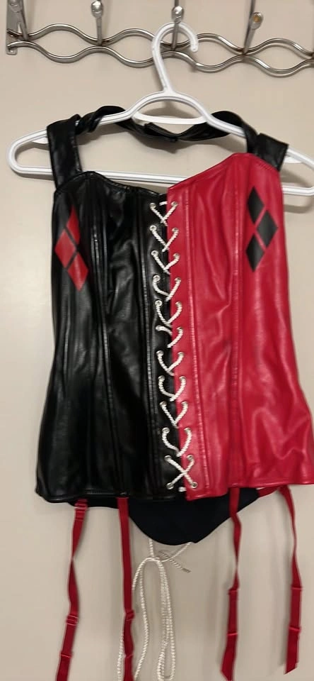 Harley Quinn Corset Red And Black Size XL - photo 2