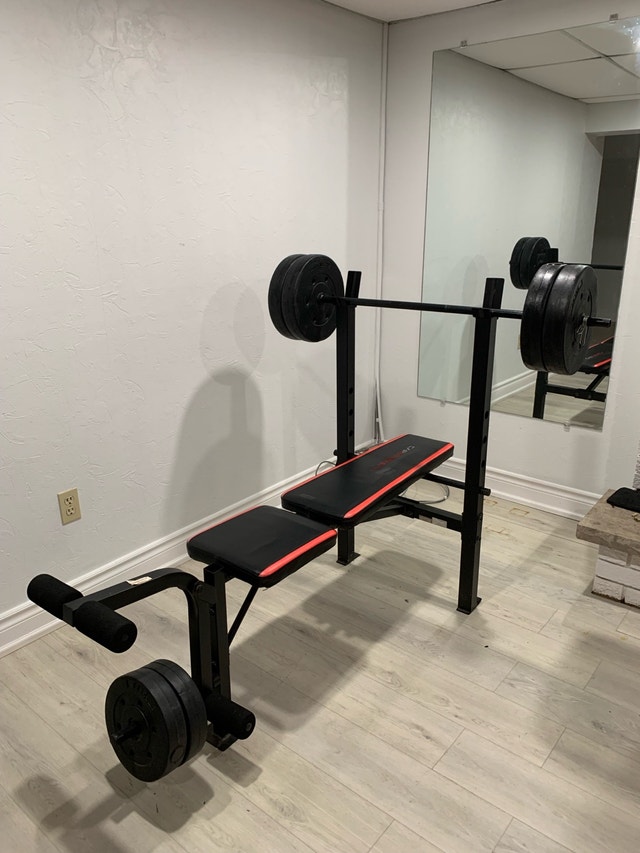 Bench Press +Weights+Bar+Dumbbells+Pull-up bar