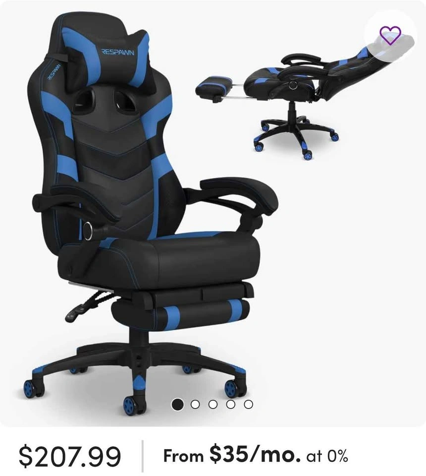 RESPAWN 110 Gaming Chair with Footrest - photo 3