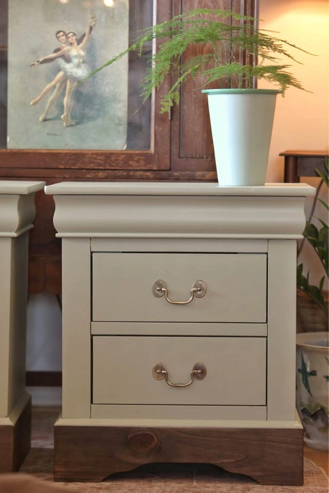 Pair of Sage Green Nightstands - photo 2