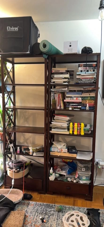 Dark brown wood bookshelves — pickup only - photo 2