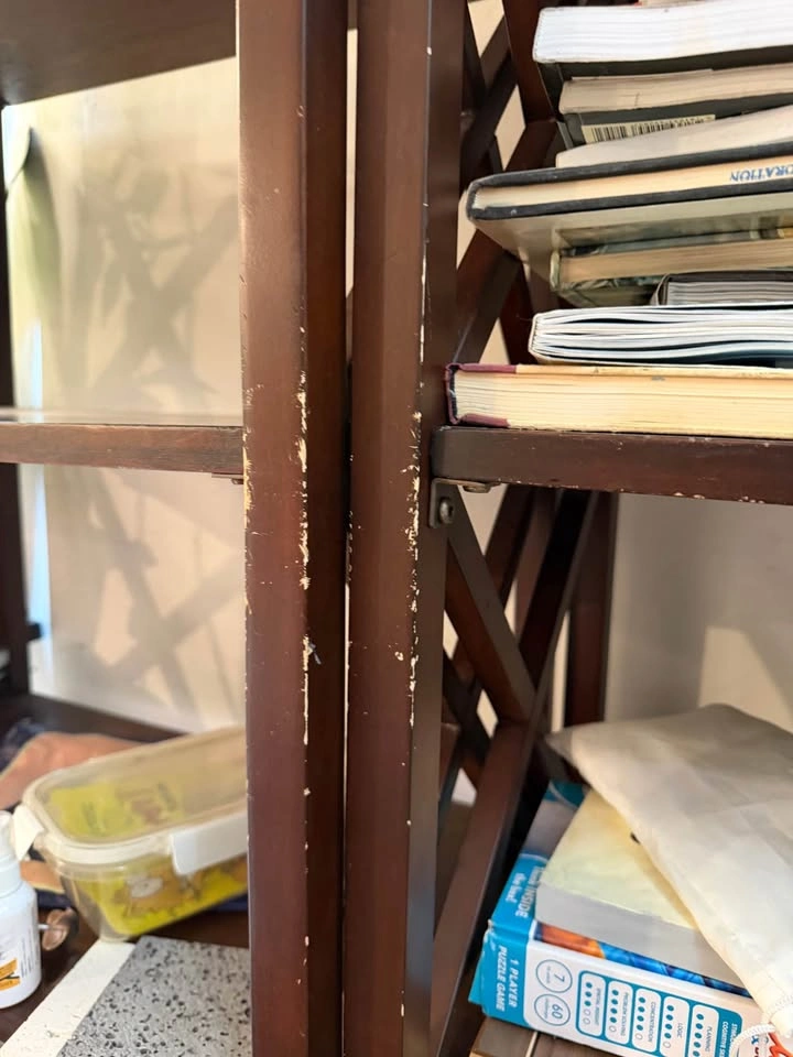 Dark brown wood bookshelves — pickup only - photo 3