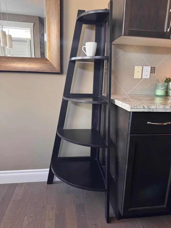Black Painted Wood Corner Shelf - photo 2