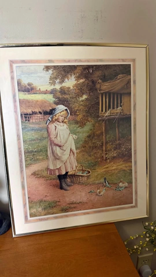 Mary and Her Rabbits - Charles Edward Wilson