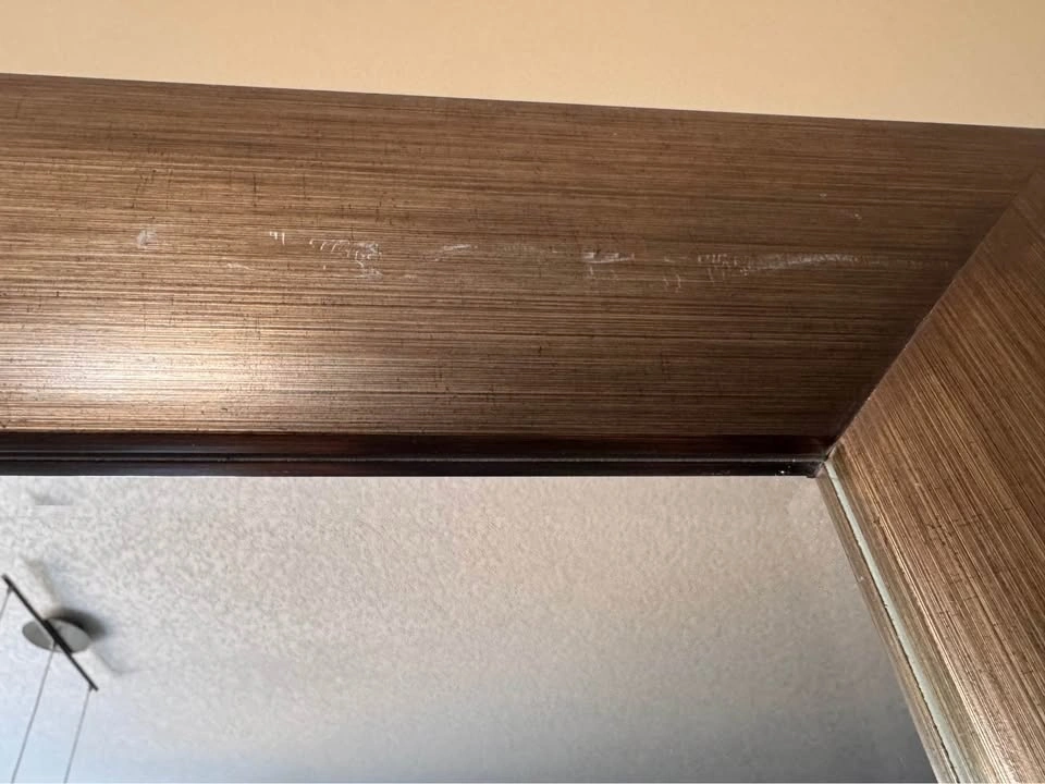 Oversized Wall Mirror with Wide Brushed Bronze Finish Frame - photo 5