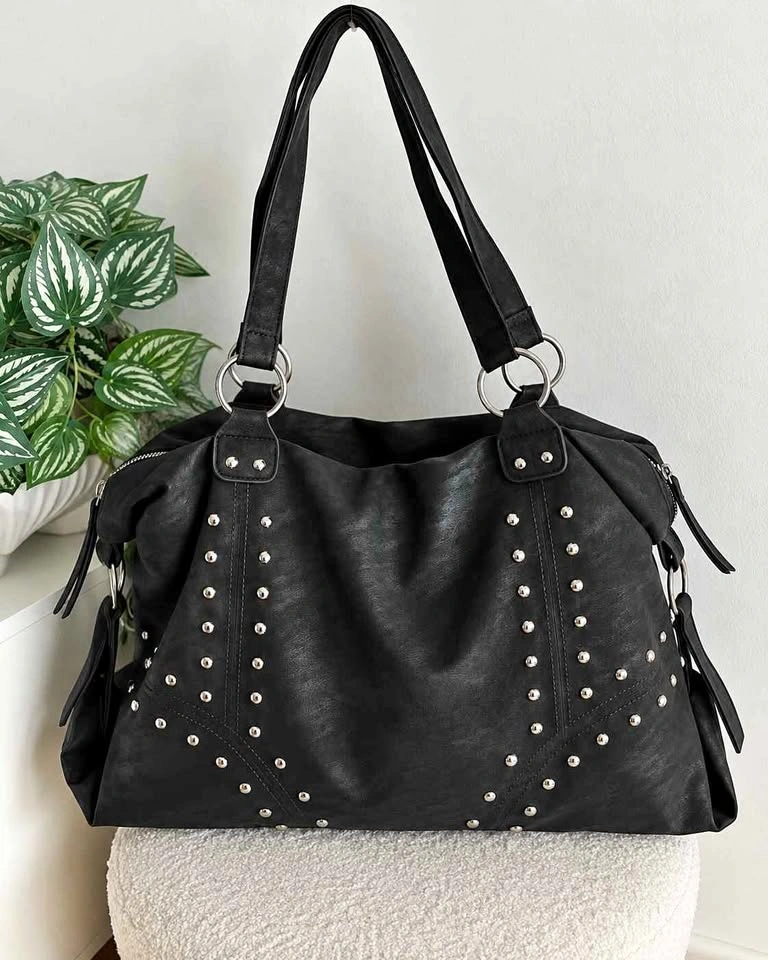 Black PU suede very spacious everyday tote bag