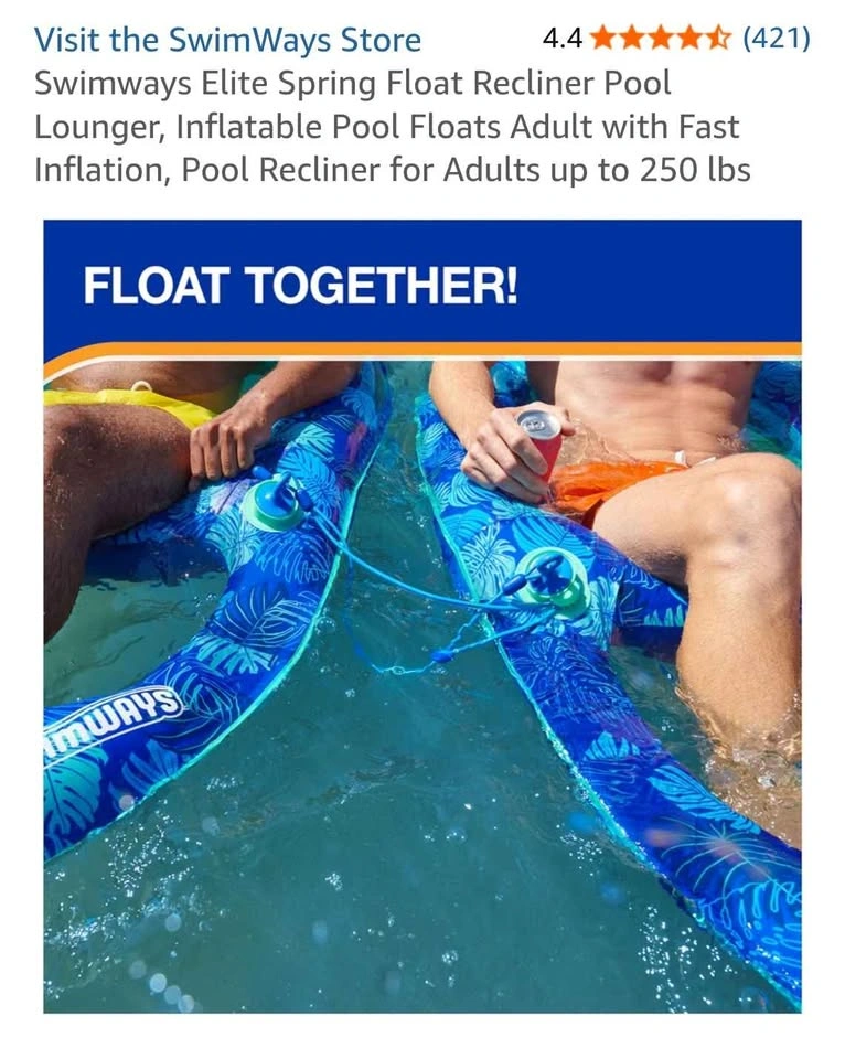 Swimways Elite Spring Float Recliner Pool Lounger - photo 5