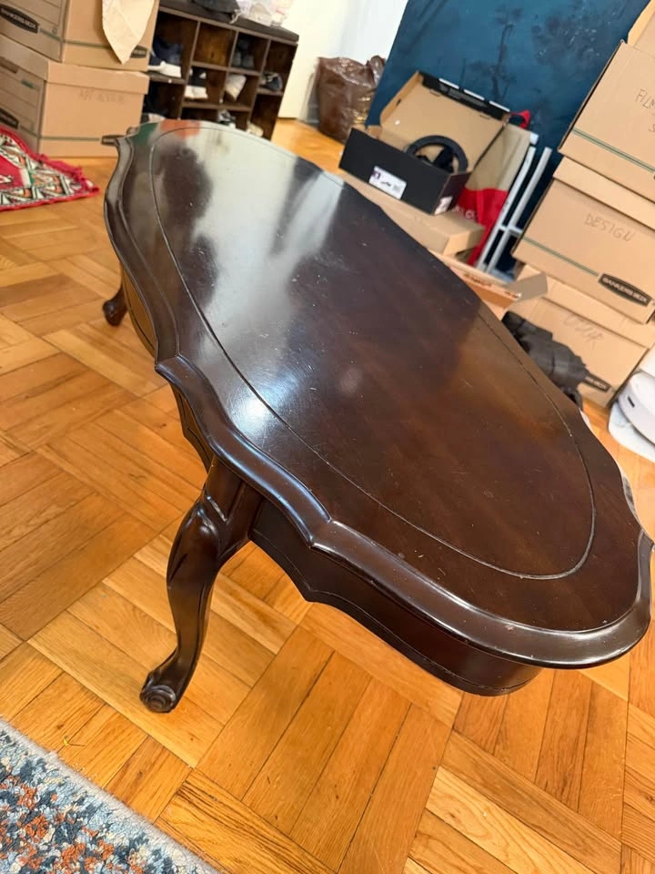 Dark wood antique coffee table