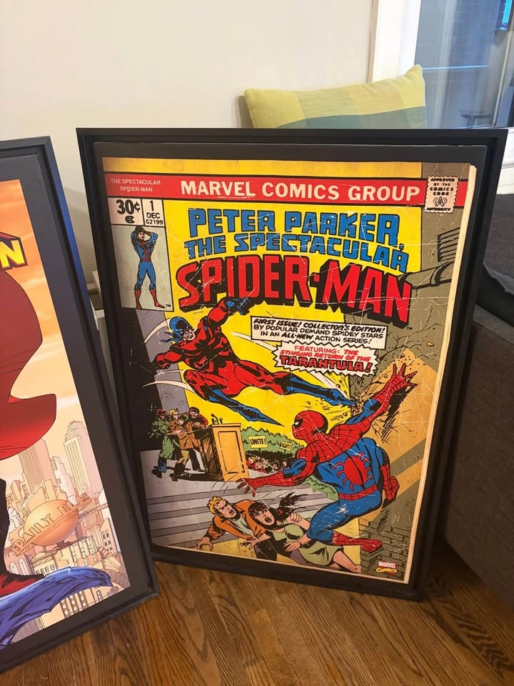 Superman and Spider-Man Large Framed Canvas Art - photo 2