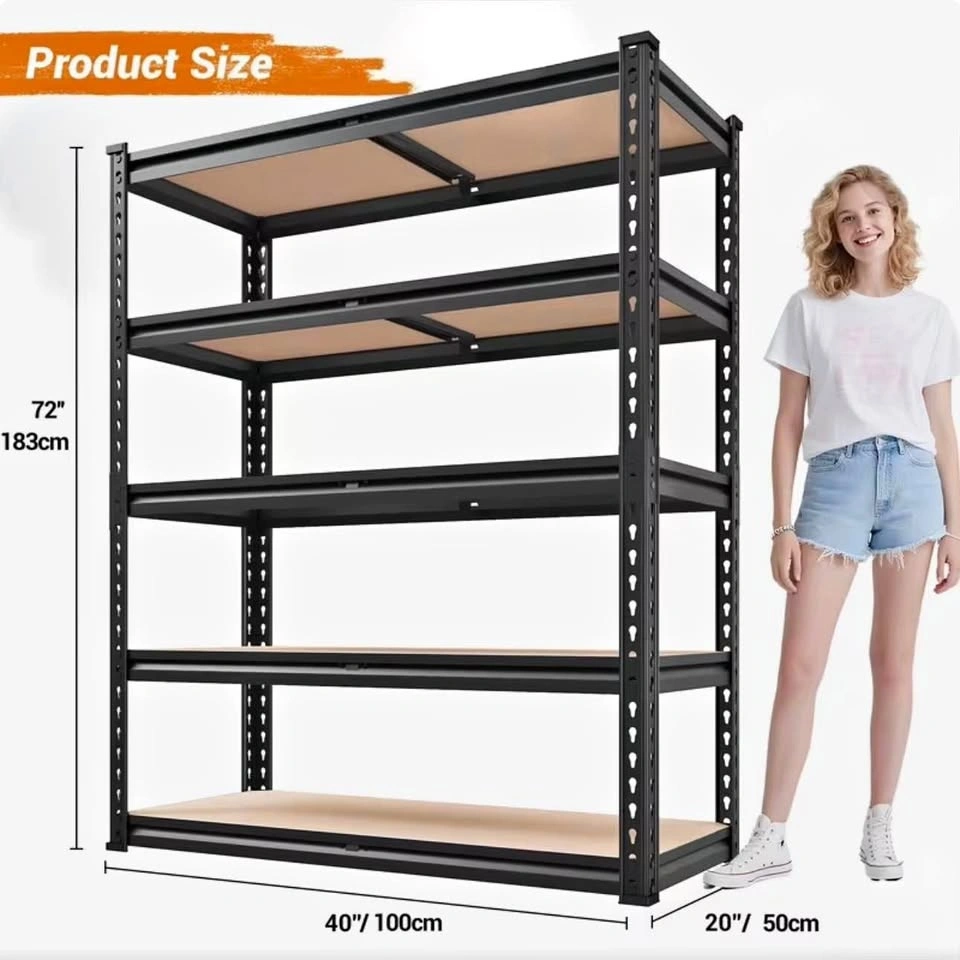 40” wide 5-Tier Heavy Duty Metal Garage Shelving Unit